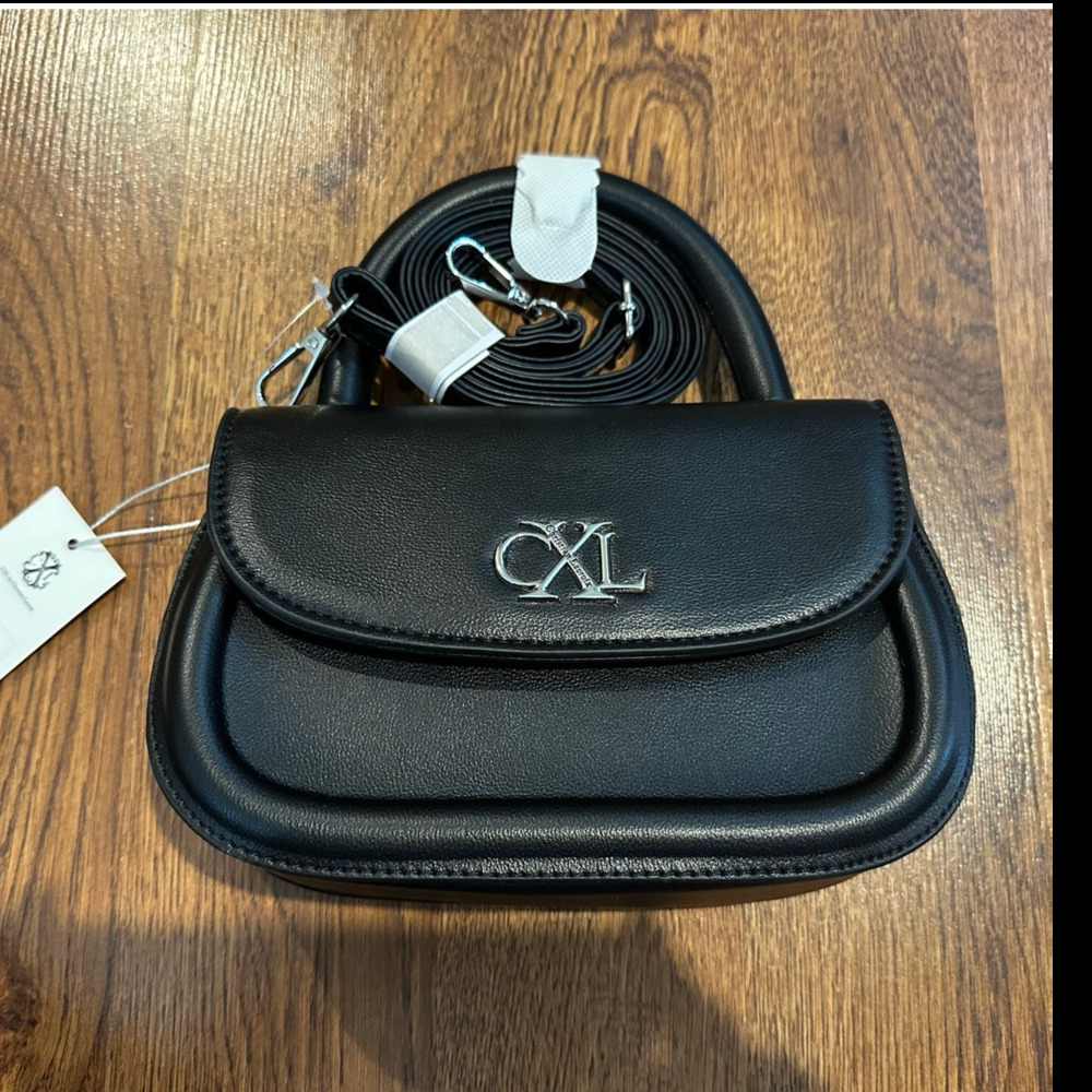 CXL by Christian Lacroix Mini Top Handle Crossbody Bag Black NWT Structured Chic